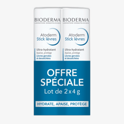 Bioderma Atoderm Stick Lèvres Ultra-Hydratant 2 x 4 g