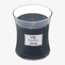 WoodWick Medium Hourglass Candles Scented Candle Indigo Suede 275 g