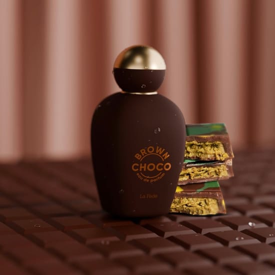 Original packaging of La Fede Choco Brown EDP Close-up image of La Fede Choco Brown EDP bottle