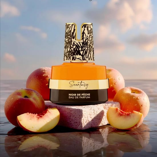 Флакон Armaf Scentasy Noir de Pêche EDP крупным планом, элегантный вид