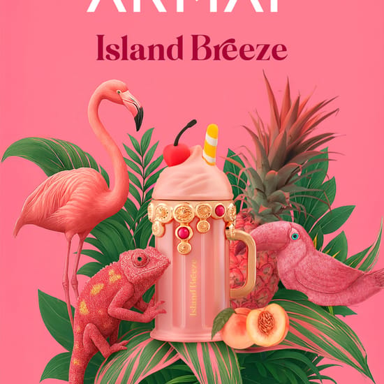Elegant bottle of Armaf Delights Island Breeze EDP with fresh, tropical vibe
