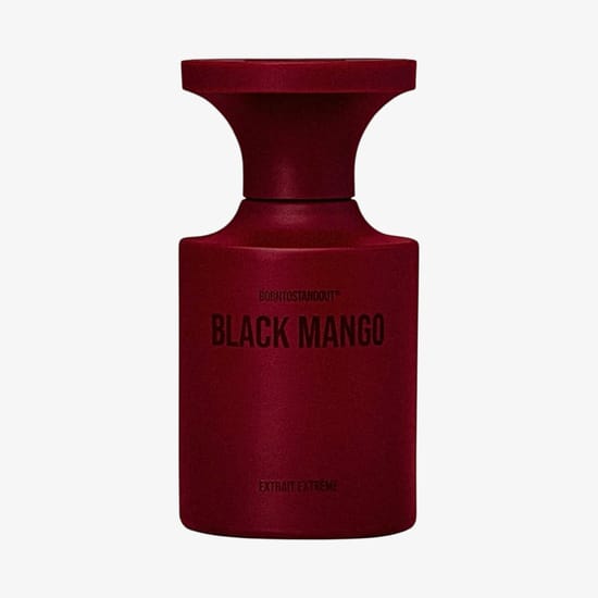 Bottle of borntostandout black mango extrait extrême up close