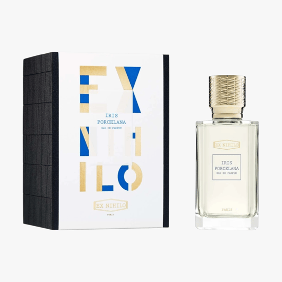 Bottle of Ex Nihilo Iris Porcelana EDP up close