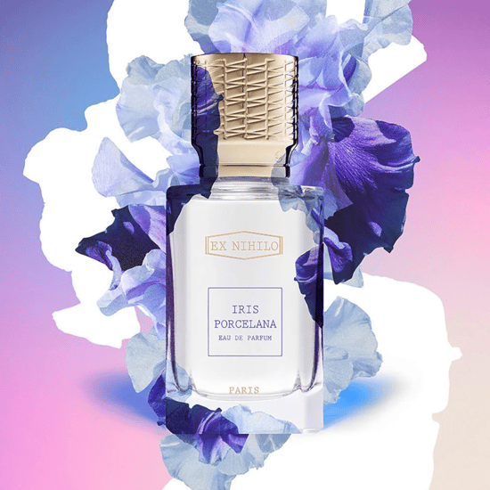 Bottle of Ex Nihilo Iris Porcelana EDP up close
