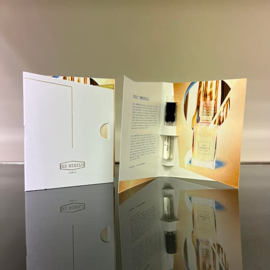Exquisite packaging of ex nihilo gold immortals edp Elegant bottle of ex nihilo gold immortals edp