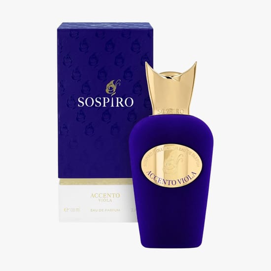 Close-up of the Sospiro Accento Viola EDP bottle