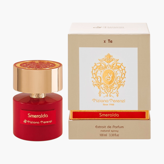 Elegant bottle of tiziana terenzi smeralda extrait de parfum
