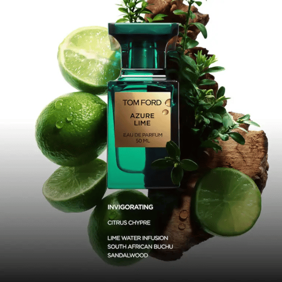 Бутылка Tom Ford Azure Lime EDP крупным планом