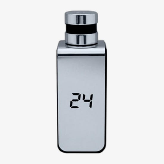 Elegant bottle of 24 Elixir Platinum EDP close-up
