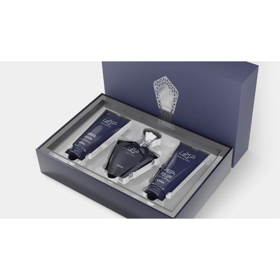 Afnan turathi homme blue edp 90 ml + asb 100 ml + sg 100 ml - perfume bottles