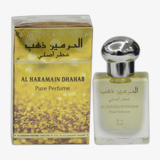 Al Haramain Fawah parfümeeritud õli pakendi ja pudeli vaade