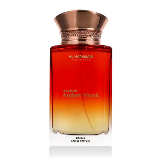 Bottle of Al Haramain Amber Musk EDP up close