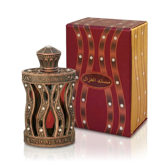Al Haramain Musk Al Ghazal lõhnapudel lähedalt vaates