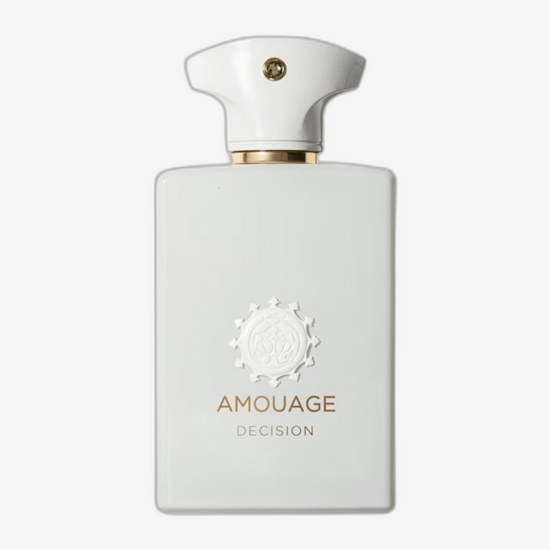 Close-up of Amouage Decision EDP bottle