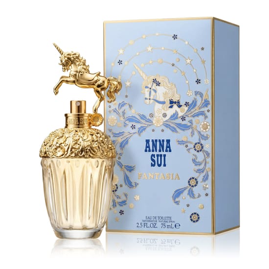 Anna Sui Fantasia EDT detailid, lähedalt vaade parfüümipudelile