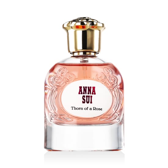 Bottle of Anna Sui Thorn of a Rose EDP up close