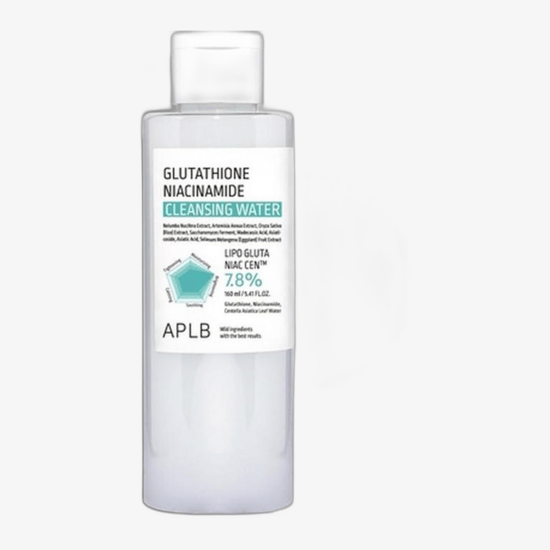 APLB Glutathione Niacinamide Cleansing Water pakend APLB Glutathione Niacinamide Cleansing Water pudel