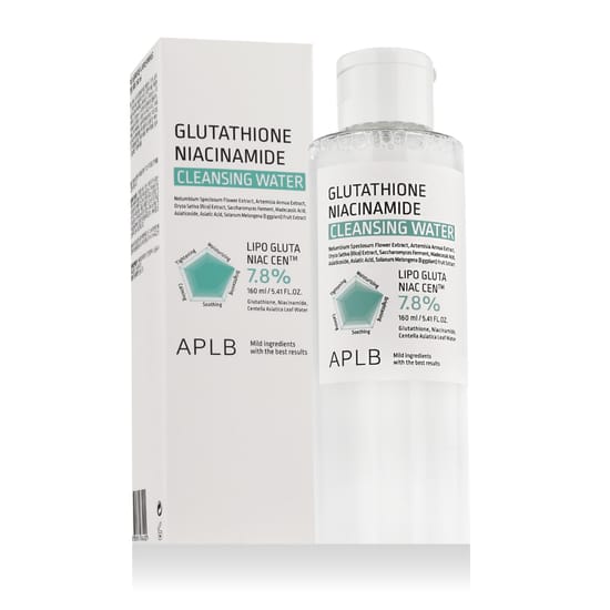 APLB Glutathione Niacinamide Cleansing Water pakend APLB Glutathione Niacinamide Cleansing Water pudel
