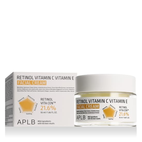 Premium APLB Retinol Vitamin C Vitamin E Facial Cream packaging APLB Retinol Vitamin C Vitamin E Facial Cream in stylish jar packaging