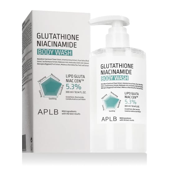 APLB Glutathione Niacinamide Body Wash pakend APLB Glutathione Niacinamide Body Wash pudel