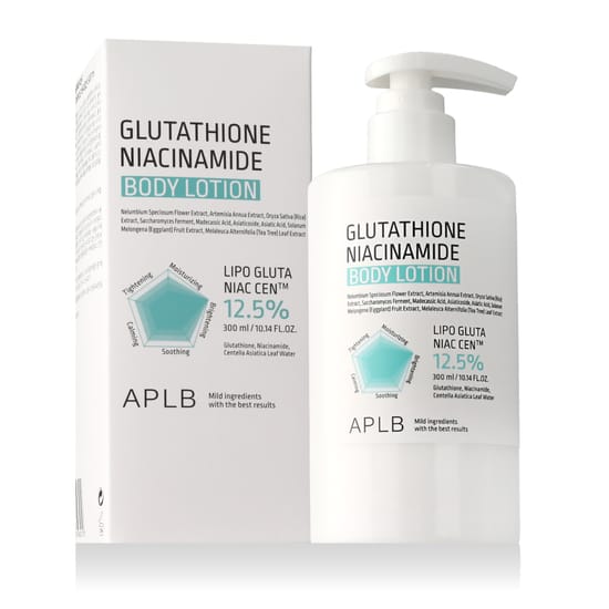 APLB glutathione niacinamide kehakreemi originaalpakend Aplb glutathione niacinamide kehakreemi pudeli lähivõte