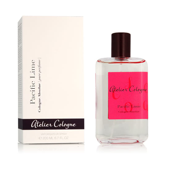 Bottle of Atelier Cologne Pacific Lime EDT on a white background