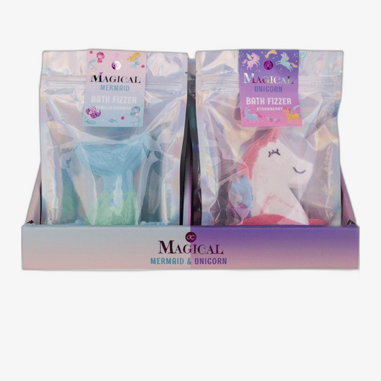 Accentra bath fizzer magical unicorn strawberry in a vibrant package