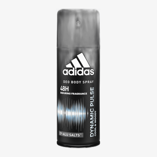 Bottle of Adidas Dynamic Pulse Deodorant VAPO with spray nozzle