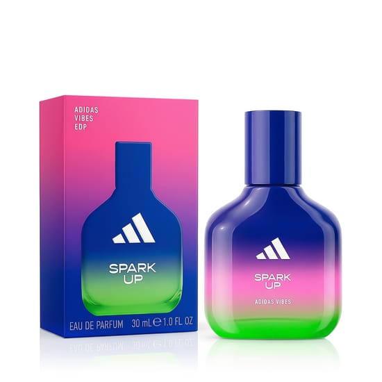 Bottle of Adidas Spark Up EDP with vibrant design