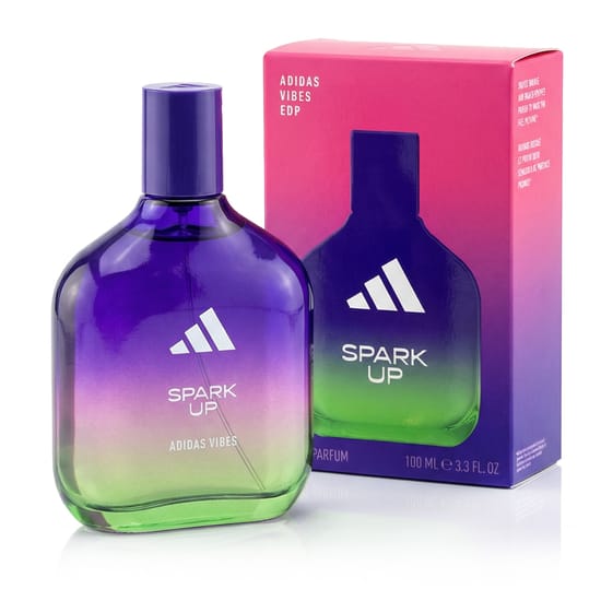 Bottle of Adidas Spark Up EDP with vibrant design