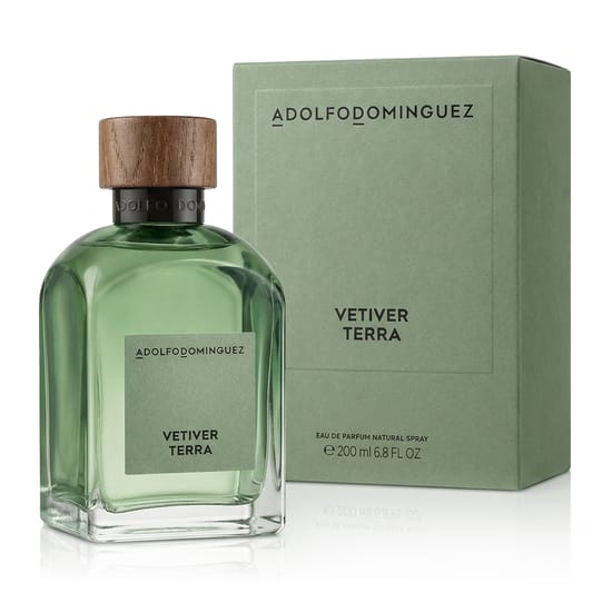 Originaalne Adolfo Dominguez Vetiver Terra EDP pakend Adolfo Dominguez Vetiver Terra EDP pudeli detailne pilt