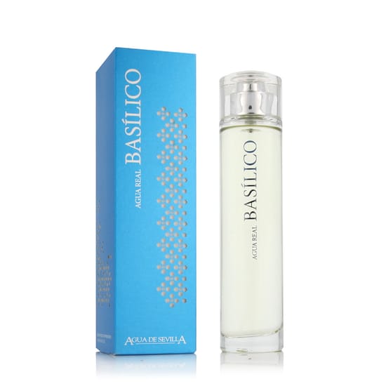 Original packaging of Agua de Sevilla Basílico EDT Bottle of Agua de Sevilla Basílico EDT up close