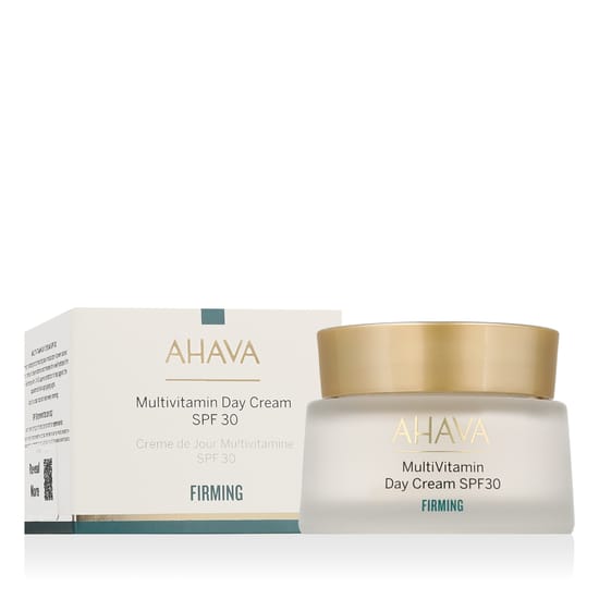Original Packaging of Ahava Firming Multivitamin Day Cream SPF 30 Close-up of Ahava Firming Multivitamin Day Cream SPF 30