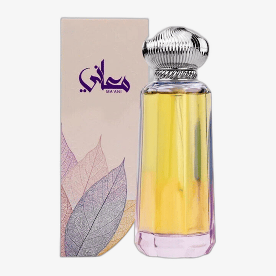Close-up of the Ahmed Al Maghribi Ma'ani EDP bottle