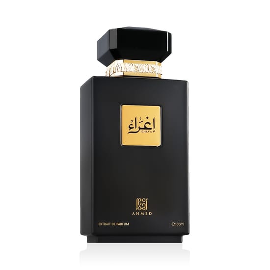 Close-up of the Ahmed Al Maghribi Ighra'a EP fragrance bottle