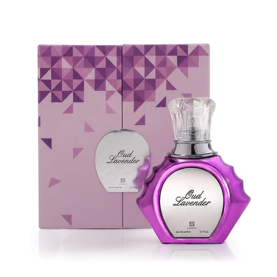 Elegant bottle of Ahmed Al Maghribi Oud Lavender EP unisex fragrance
