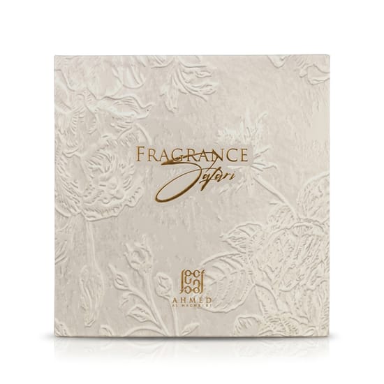 Elegant bottle of Ahmed Al Maghribi Oud & Roses EDP