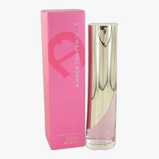 Крупный план пробника аромата Aigner Too Feminine EDP