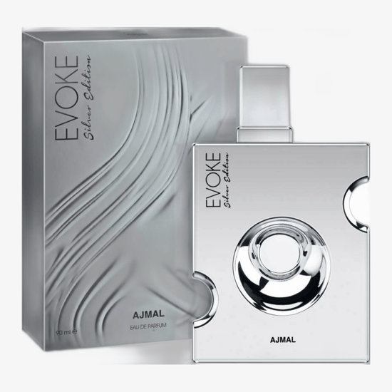 Флакон Ajmal Evoke Silver for Him EDP без упаковки. Стильный минимализм, мужской премиум-парфюм.