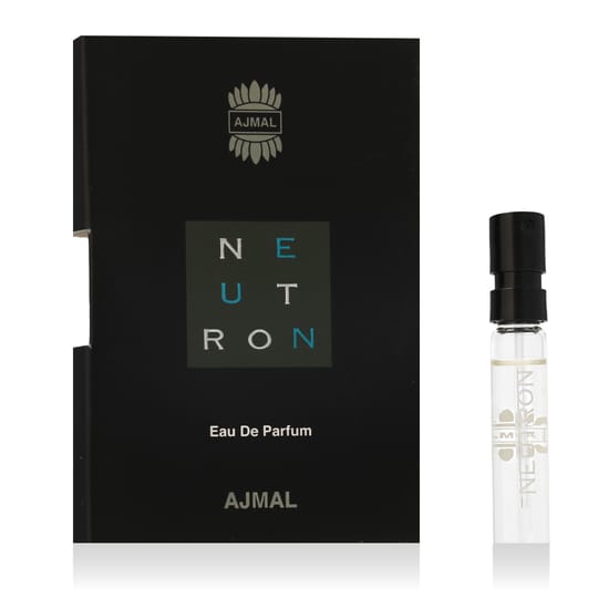 Original packaging of Ajmal Neutron EDP fragrance Stylish bottle of Ajmal Neutron EDP on display