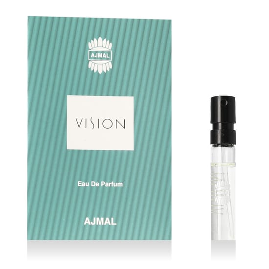 Close-up of the elegant bottle of Ajmal Vision EDP