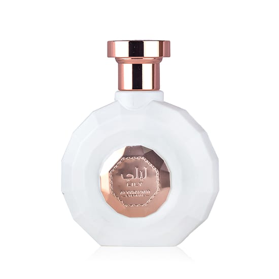 Bottle of Al Wataniah Lily EDP up close