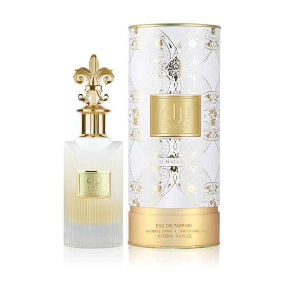 Close-up of Al Wataniah Baraa EDP perfume bottle