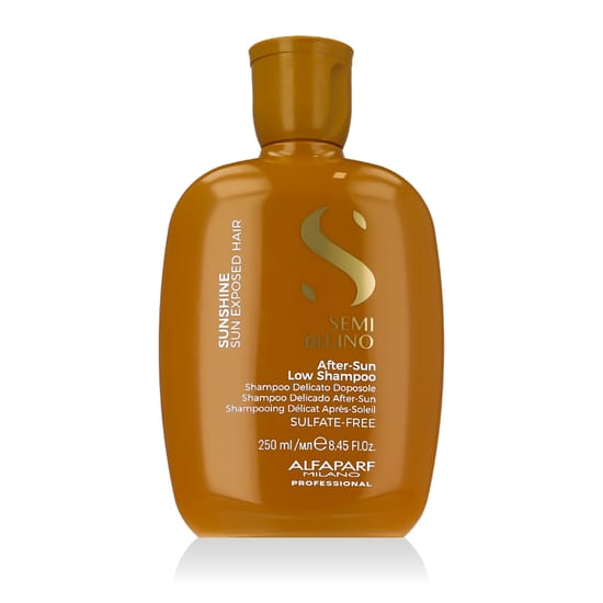 Bottle of Alfaparf Milano Semi Di Lino Sunshine After-Sun Low Shampoo