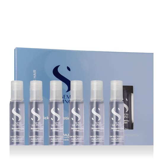 Alfaparf Milano Semi Di Lino Density Thickening Lotion pudeli lähivõte