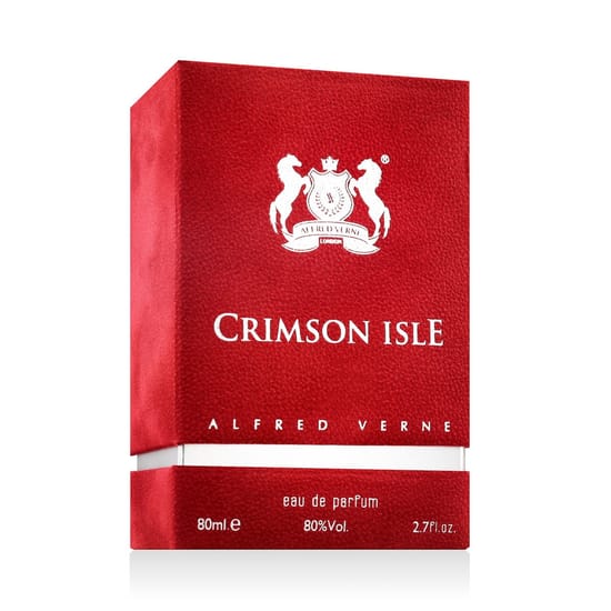Изящная упаковка Alfred Verne Crimson Isle EDP Элегантный флакон унисекс аромата Alfred Verne Crimson Isle EDP