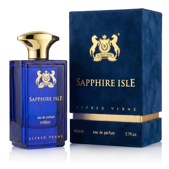 Elegant bottle of Alfred Verne Sapphire Isle EDP