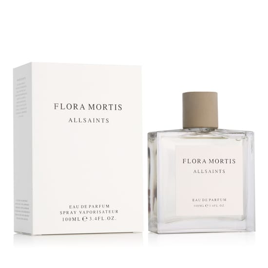 Original packaging of Allsaints Flora Mortis EDP Stylish bottle of Allsaints Flora Mortis EDP
