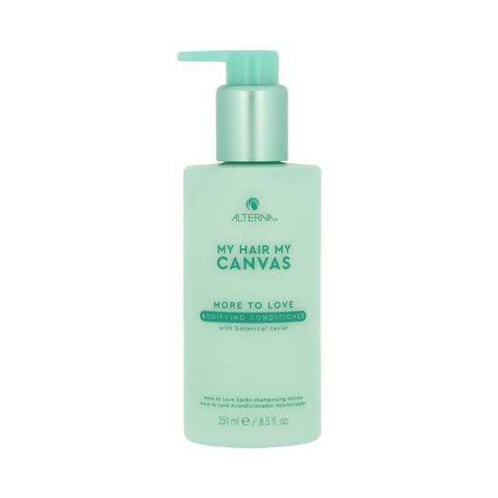 Close-up of alterna my hair. my canvas. more to love bodyfing conditioner bottle