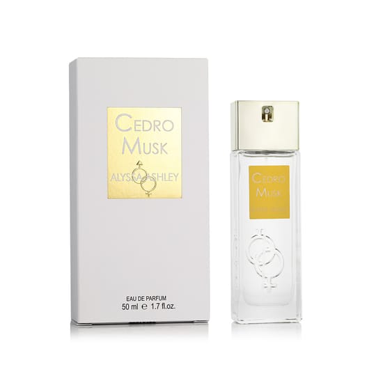 Close-up of Alyssa Ashley Cedro Musk EDP bottle